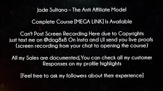 Jade Sultana Course The Anti Affiliate Model download