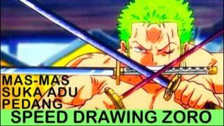 Speed Drawing Roronoa Zoro dari Anime Jadul One Piece