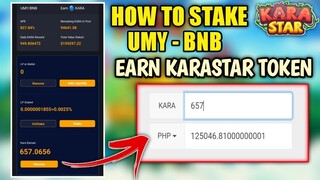 PAANO MAG-STAKE SA KARASTAR NG UMY-BNB EARN KARASTAR TOKEN