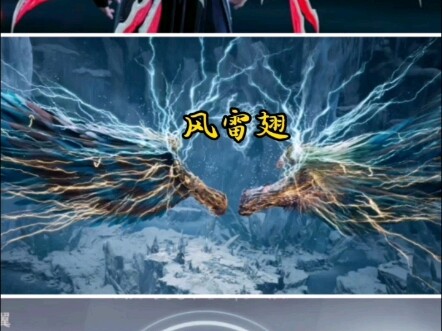 吞噬星空：弑吴羽翼：超加速，时空掌握斗破苍穹：天妖凰骨翼：绿风暴，一般加速凡人修仙传：风雷翅：超加速，时空掌握