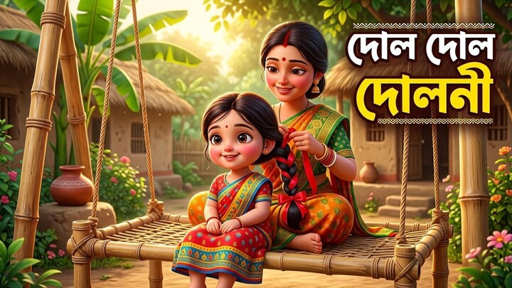 দোল দোল দোলনী 🪁 | Bangla Nursery Rhyme for Kids | বাংলা ছড়া
