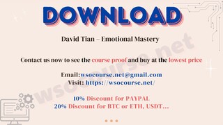 David Tian – Emotional Mastery