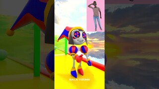 Help BUILD A QUEEN RUN with Pomni | Tenge Tenge CHALLENGE! The Amazing Digital Circus #game #shorts