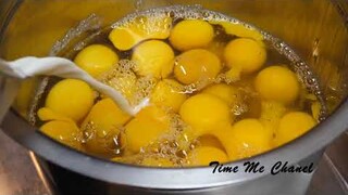 Trứng tráng phô mai mềm - món ăn đường phố Hàn Quốc Soft cheese omelette - Half and half omelette