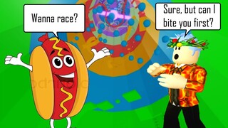I raced RANDOM people as a HOTDOG? in Tower of Hell