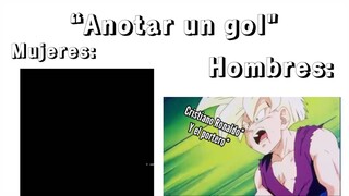 los pibes anotando su primer gol.#anime #animememes #dragonball