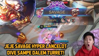 JEJE HYPER LANCELOT SAVAGE DALAM BASE MUSUH ! LICIN ABIS BOS - Mobile Legends