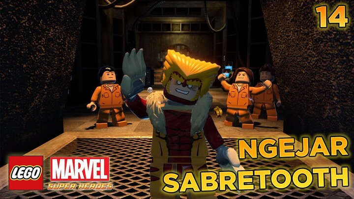Ngejar sabretooth - Lego Marvel Super Heroes part 14