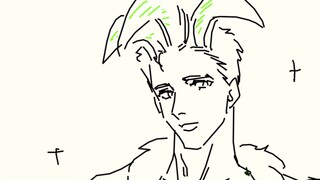 [JOJO, kamu menggambar dan menurutku] "Siapa kamu, pria tampan?" "Saudaraku, aku Bessie!"