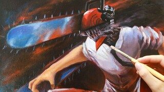 [Oil painting] Change it into 'Chainsaw Man'