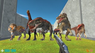 Escape from Maze with Vicious Dinosaurs. Animal Revolt Battle Simulator