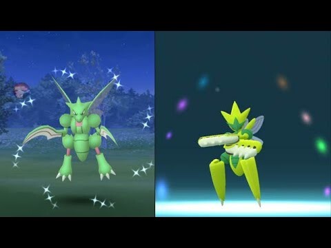 Shiny Scyther Mega Evolve into Scizor! Bug out event.