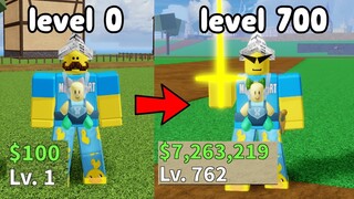 Starting Over As A Noob And Reached Level 700! - Blox Fruits Roblox