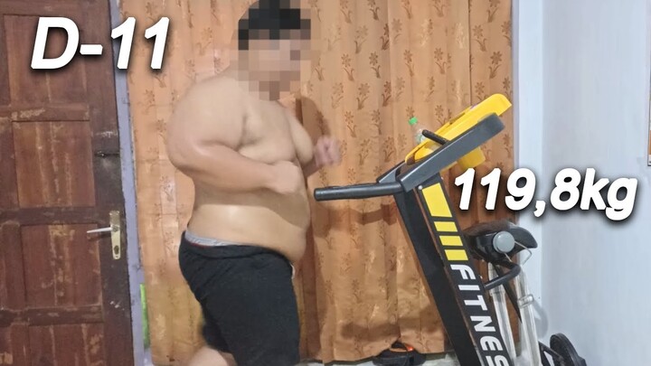 Hari Ke 11 - Olahraga Setiap Hari Bakar Lemak Untuk Penderita Obesitas 100Kg !!!