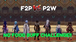 Best F2P Vs P2W Builds | No Food Challenge | Weapon Comparison [GENSHIN IMPACT]