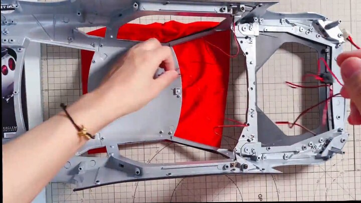 Full record! ! [Assembly] 1:8 super large scale NISSAN Ares GTR car model assembly collection