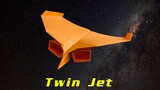 Paper plane maestro, John Collins' award-winning Twin Jet paper plane