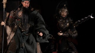 1/6 โมเดลทหารสไตล์จีนสต็อปโมชั่นแอนิเมชั่นชีวิตประจำวันของ Guan Yu และ Zhang Fei