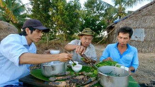 BÊN ĐỐNG RƠM CÁ ĐỒNG NƯỚNG TRUI CANH QUÊ HẾN HẸ MÂM CƠM RUỘNG ĐỒNG