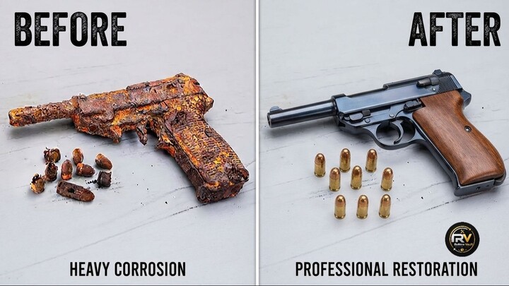 Extremely Rusty Pistol Restoration 🔥 | Incredible Before & After Transformation #PistolRestoration