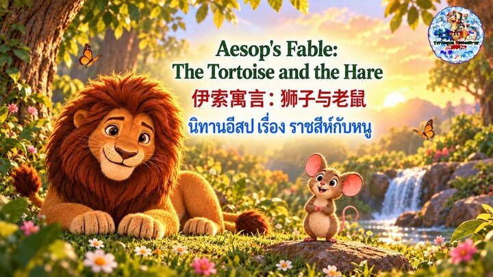 002 狮子与老鼠｜儿童三语故事｜中文・英语・泰语