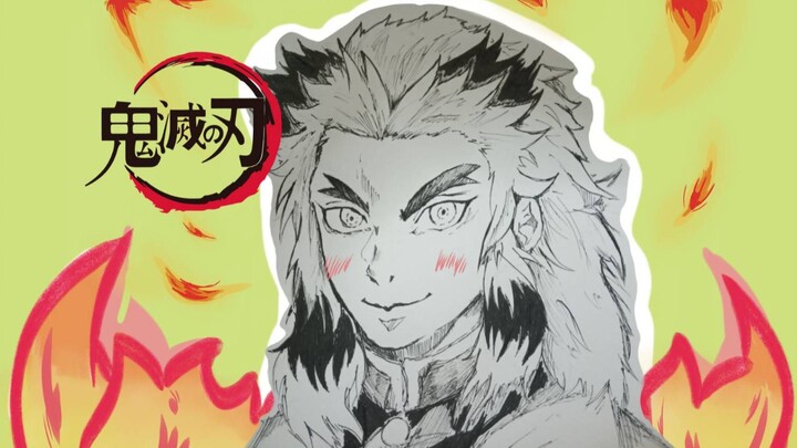 วาดรูป เรนโงคุ เคียวจูโร่ จากเรื่องkimetsu no yaiba png