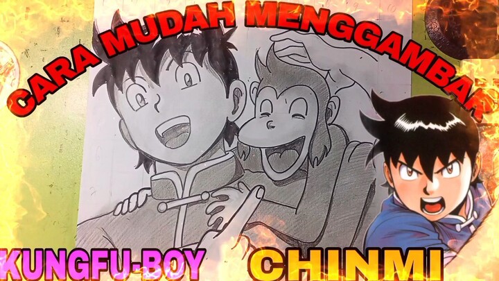 CARA mudah menggambar anime kungfu boy, chinmi