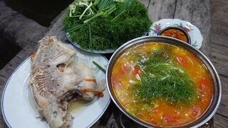 RAU THÌ LÀ nhà trồng. Cá Điêu Hồng nấu ngót - Bin Đen Miền Tây # 267
