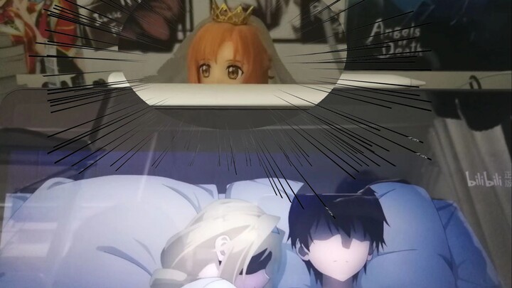 When Asuna Hanayo saw Kirito and Alice sleeping together...