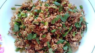 ก้อยปลาใส่มดแดงต้อนรับด่องจากกาฬสินธุ์