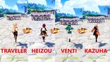 Kazuha vs Heizou vs Venti vs Traveler! Who is the best? SKILL COMPARISON!