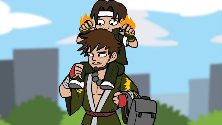 King of Fighters characters pick up children from school