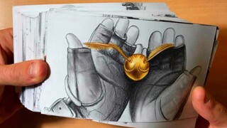 [Vẽ Tranh] Harry Potter Flipbook - "Harry Catches the Snitch"