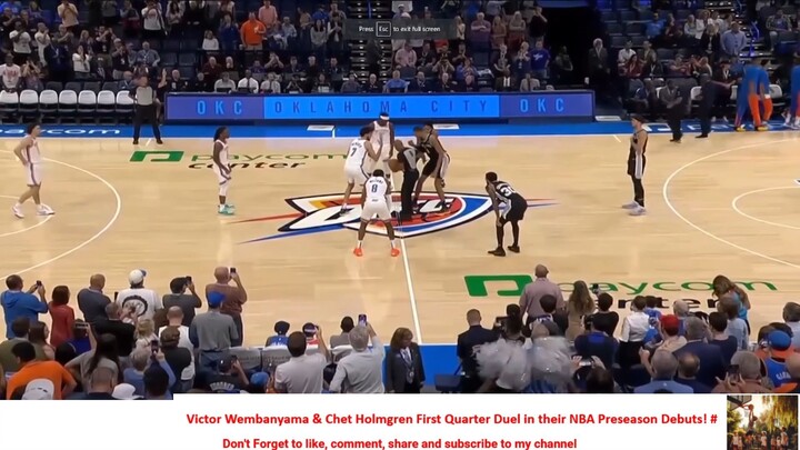 Victor Wembanyama & Chet Holmgren First Quarter Duel in their NBA Preseason Debuts! #