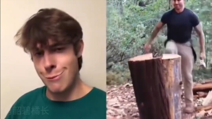 When foreign friends see the Internet celebrity who cuts wood: