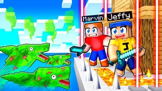 ZOMBIE SHARKS vs The Most Secure House In Minecraft!