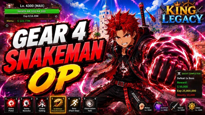 Akhirnya Buka Gear 4 Snakeman! Showcase King Legacy Roblox