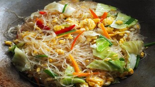 วุ้นเส้นผัดไข่ เส้นเหนียวนุ่ม ไม่คาว อร่อยง่ายๆ /Stir Fried Glass Noodles with Egg