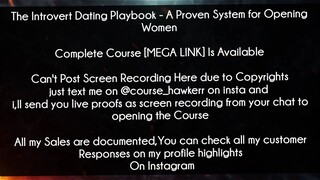 The Introvert Dating Playbook Course A Proven System for Opening Women Download