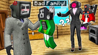 BAD JJ and MIKEY FAMILY! Evil TV MAN FATHER Sad Story in Minecraft - Maizen