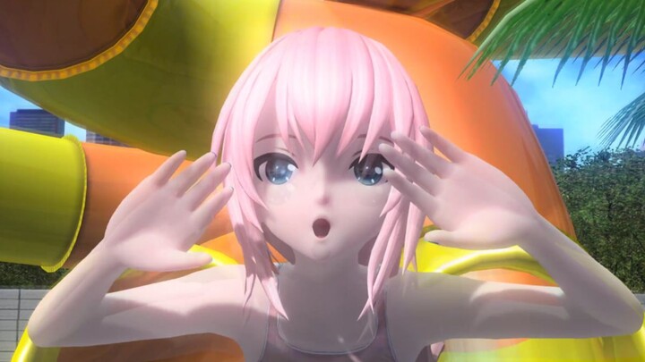 【CloVer inc.】dear cocoa girl Megurine LUKA cute pink swimming ver 【PDAFT.MMD style】