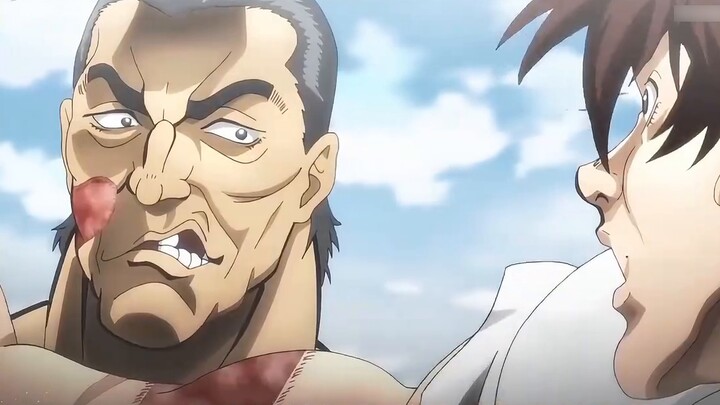This old man is really not afraid of death. He even dares to point his sword at Hanma Yujiro. The la
