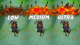 Irithiel Revamped Hellfire Epic Skin in Different Graphics Setting MLBB