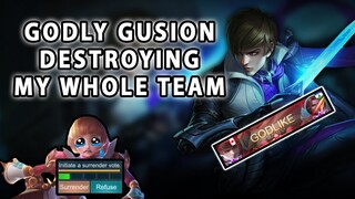 What Happens When A Godly Gusion Is Destroying My Whole Team | Mobile Legends