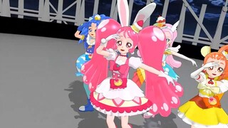 【MMDプリキュア】キュアホイップ＆キュアカスタード＆キュアジェラート＆キュアパルフェで回る空うさぎ