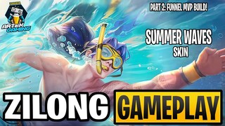 ZILONG "Summer Waves" SKIN GAMEPLAY PART 2 | FUNNEL MVP BUILD | MLBB