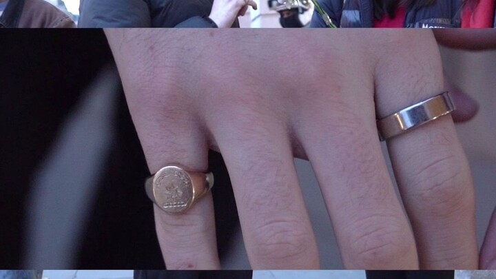 Campus love-at-first-sight couple, low-key luxury with designer labels from head to toe