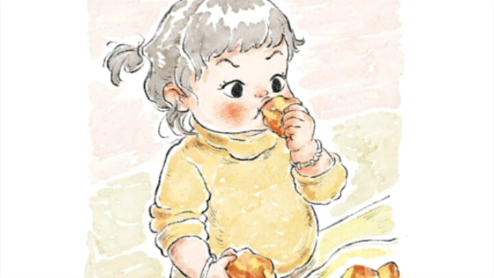 Lihat si kecil ini, perutnya aja udah nempel di meja! Kebahagiaan anak-anak itu memang sederhana ban
