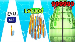 Tiến Hóa Evolution Từ Tiền Xu Thành 1 Triệu Đô La Mỹ Max Level - Money Rush Top Game Android Ios