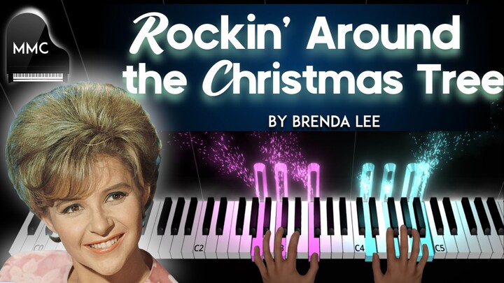 Rockin' Around the Christmas Tree by Brenda Lee piano cover/tutorial + sheet music + lyrics